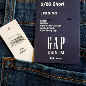 GAP Jeans Legging Mid Rise Super Skinny 2/26 Short